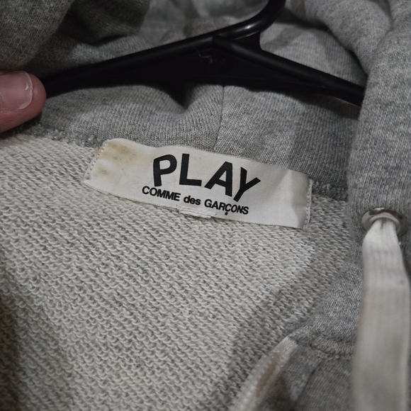Comme des Garçons Play Gray Hoodie - SIZE L - Picture 4 of 14